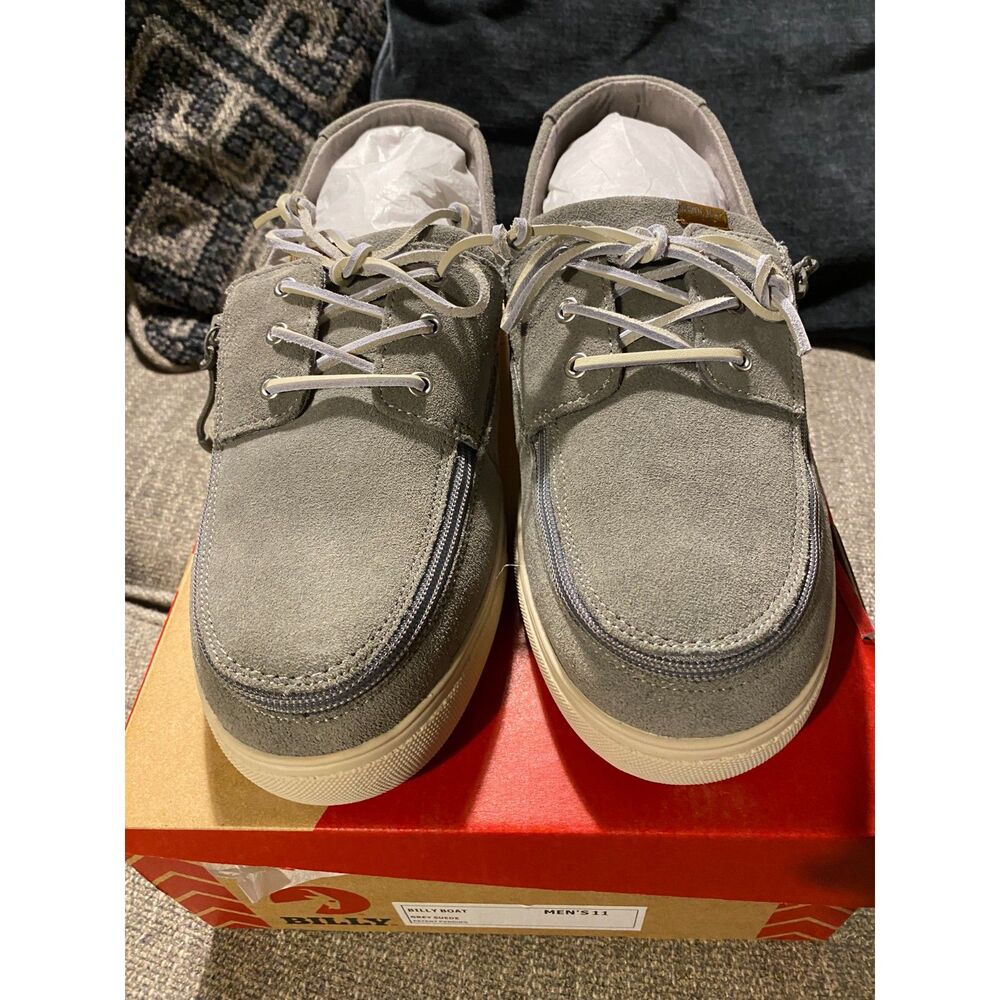 Billy Boat Shoes Men's Grey Suede Size 11 Easy On/Off Brand New in Box